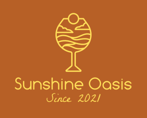 Summer Kombucha Glass logo design