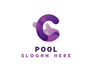 Resort - Violet Letter C Splash Liquid logo design