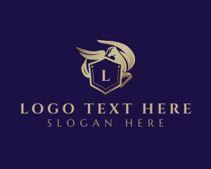 Horse - Pegasus Luxury Shield logo design