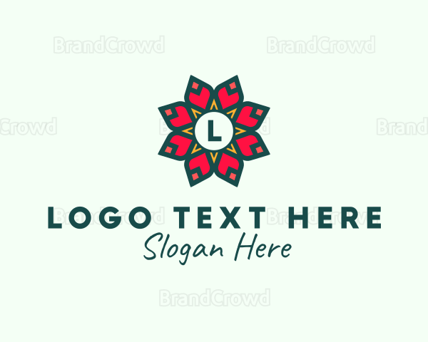 Poinsettia Flower Holiday Lantern Logo
