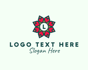 Nature - Poinsettia Flower Holiday Lantern logo design