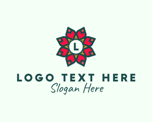 Season - Poinsettia Flower Holiday Lantern logo design