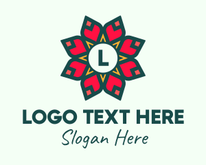 Floristry - Poinsettia Flower Letter logo design