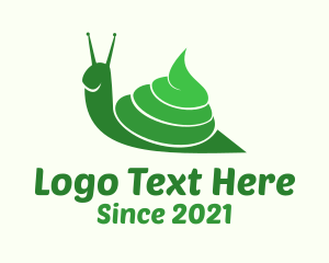 Green - Green Poop Snail logo design