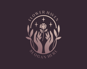 Flower Hands Wellness logo design