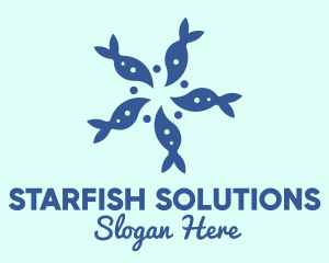 Starfish - Blue Fish Aquarium logo design