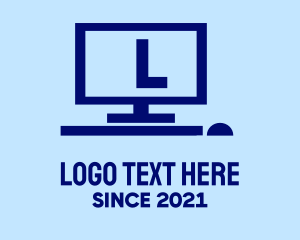 Computer - Blue Computer Lettermark logo design