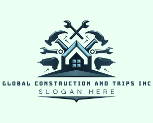 Drill - Construction Roof Carpentry logo design