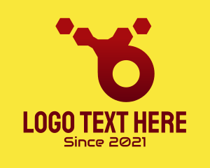 Geometric - Red Hexagon Technology logo design