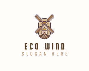 Wheat Farmer Windmill logo design