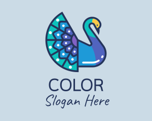 Colorful Peacock Aviary Logo