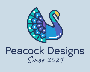 Colorful Peacock Aviary logo design