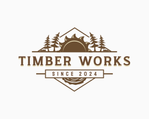 Forest Lumberjack Woodwork logo design