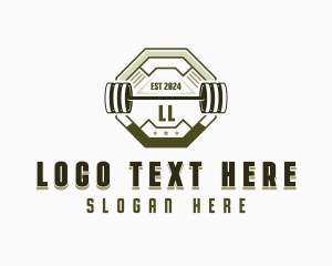 Athletic - Fitness Weightlifting Barbell logo design