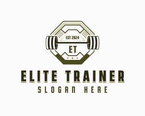 Fitness Weightlifting Barbell logo design