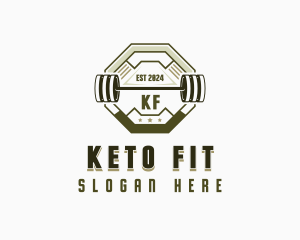 Fitness Weightlifting Barbell logo design