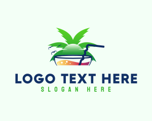 Tourism - Cocktail Tropical Bar logo design