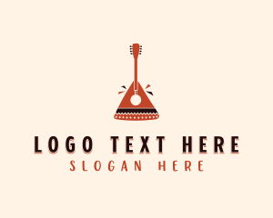 Traditional - African Music Guitar logo design