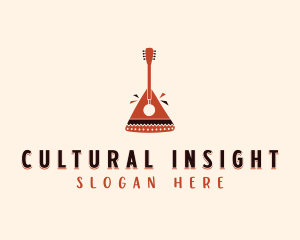 African Music Guitar logo design