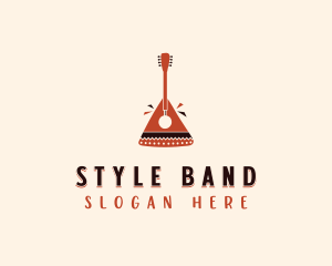 African Music Guitar logo design