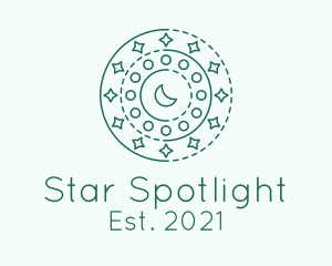 Round Moon Stars logo design