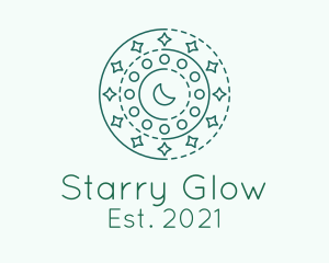 Starry - Round Moon Stars logo design