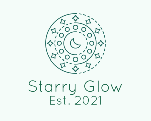 Round Moon Stars logo design