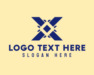 Diamond - Blue Modern Letter X logo design