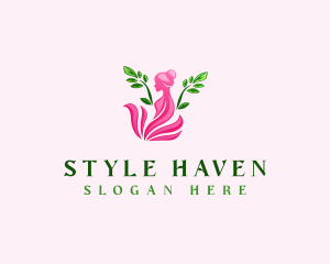 Floral Woman Leaf Logo