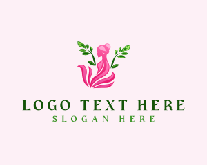 Organic - Floral Woman Leaf logo design