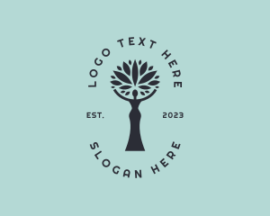 Girl - Organic Tree Lady logo design