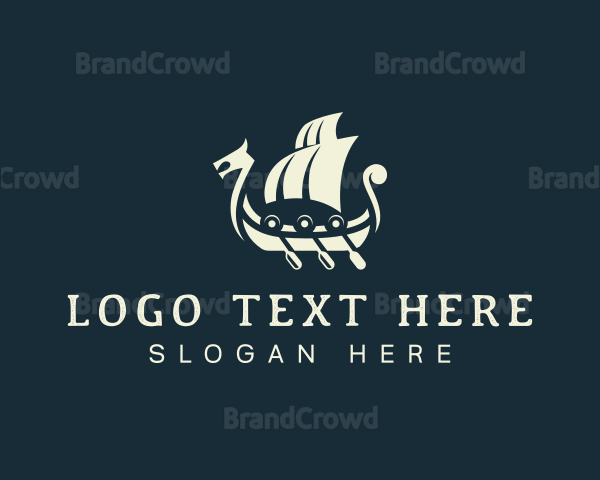 Viking Boat Ship Logo