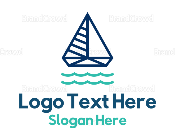 Minimalist Blue Yacht Logo