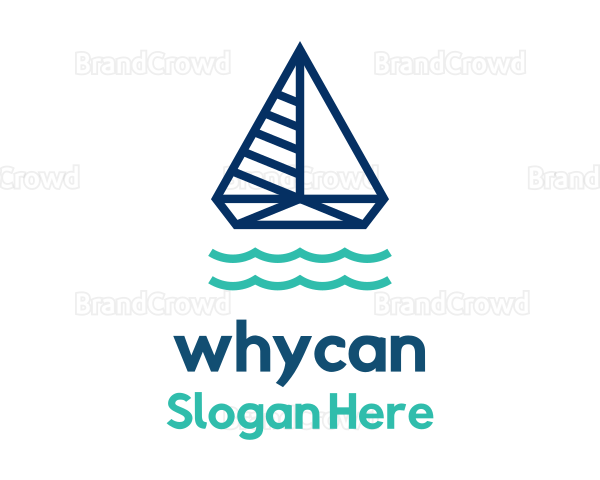Minimalist Blue Yacht Logo