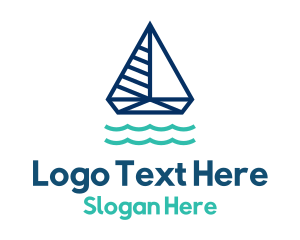Linear - Minimalist Blue Yacht logo design