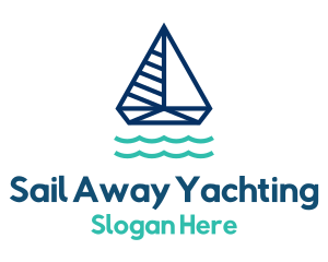 Minimalist Blue Yacht logo design