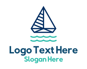 Yacht - Minimalist Blue Yacht logo design