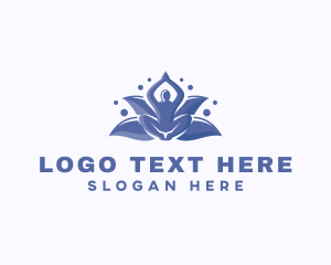 Peace - Meditation Yoga Lotus logo design