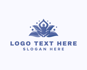 Namaste - Meditation Yoga Lotus logo design