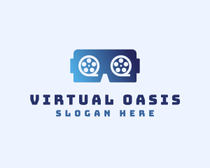 Film Reel VR Goggles logo design