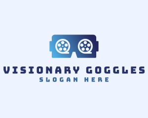 Goggles - Film Reel VR Goggles logo design