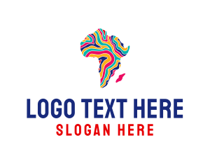 Stripes - Africa Geography Map logo design