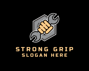 Grip - Wrench Handyman Mechanic logo design