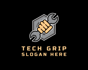 Wrench Handyman Mechanic logo design