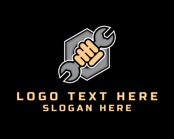 Grip - Wrench Handyman Mechanic logo design