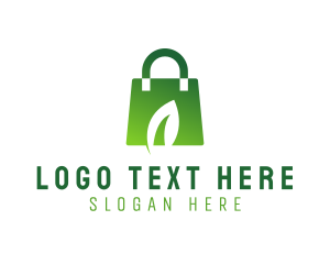 Mini Mart - Leaf Shopping Bag logo design