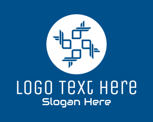 Technician - Blue Tech Cross logo design