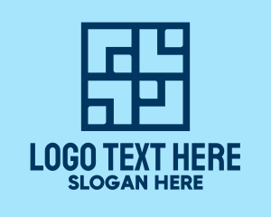 Trading - Blue Square Tiles logo design