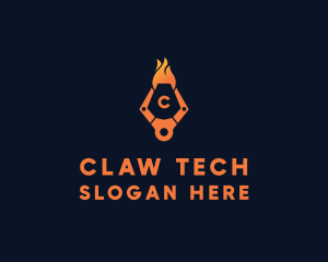 Fire Tech Claw logo design