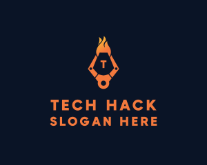 Fire Tech Claw logo design